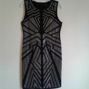 Greylin Goldtone Metallic Studded Dress